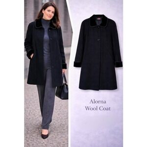Vintage Wool Coat Velvet Collar USA